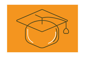 Graduation cap apple