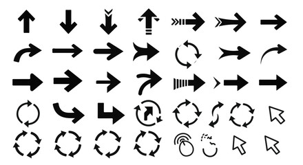 Arrows of different shapes and direction vector, the symbol of decision making and choices.