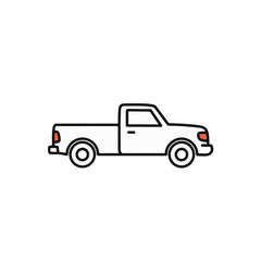 Fototapeta premium A minimalist illustration of a white pickup truck.