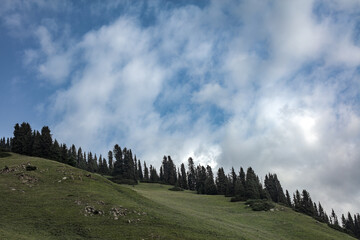mountain landscape with clouds