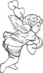 black and white cupid