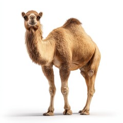 A Young Dromedary Camel Standing on a White Background Wildlife