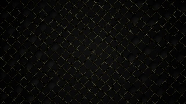 Abstract triangular background. Elegant luxury. metallic stripes Glossy look Golden square frame shiny gold particles effect. triangles golden isometric grid animation, presentation, placement 3D 4K