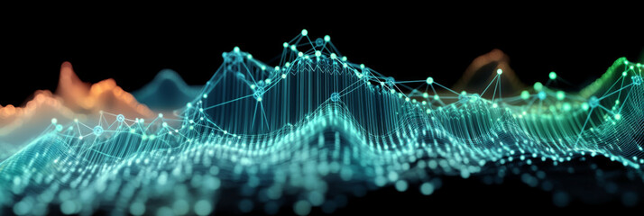 Abstract digital background with interconnected lines and glowing nodes