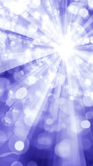Purple light rays in bokeh style creating radiant abstract background