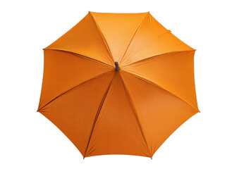 Bright Orange Umbrella Open in Transparent Background for Summer or Rainy Weather