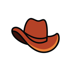 A stylish cowboy hat colorful vector art illustration