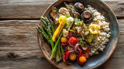 Wholesome Organic Dinner with Grilled Vegetables