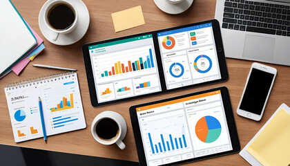 Digital Marketing Tools on Tablet and Laptop