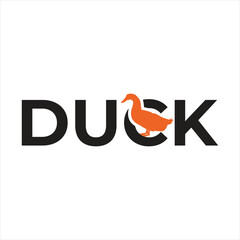 Unique Wordmark Featuring Duck Silhouette in Creative Logo Design Concept for a Bird Brand or Organization