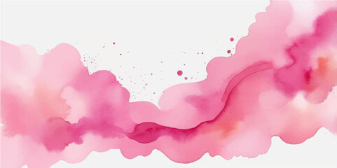 Abstract watercolour background with pink paint splashes and water drops artistic colourful design