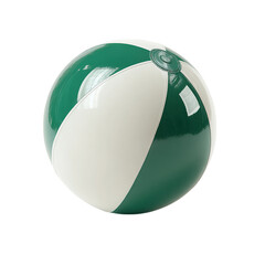 Dark Green and White Beach Ball on transparent background