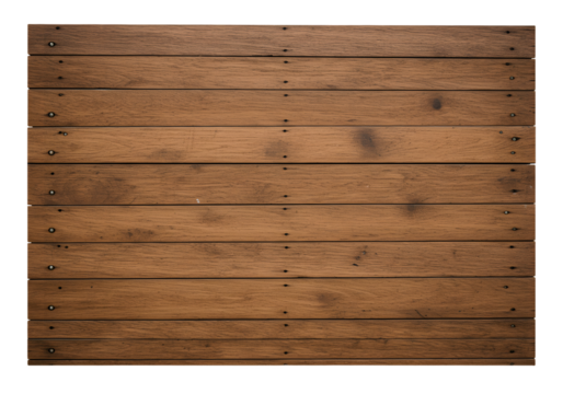 Brown wooden planks arranged horizontally flat