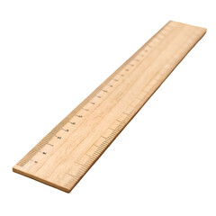 wooden ruler isolated on white background