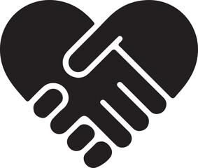 Obraz premium Give Love Silhouette Vector Icon, symbol of heart with given style icon.