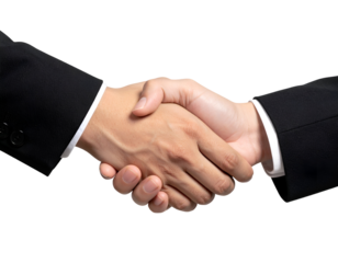 Close-up view of two people shaking hands, representing trust, unity, and a successful professional connection.