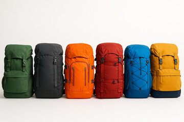 Green charcoal orange red blue yellow backpacks image