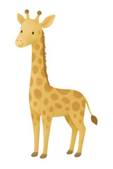 watercolor giraffe isolated on transparent background, extracted, png file