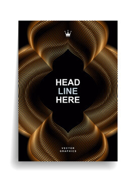 Premium quality cover with gold lines forming beautiful silhouettes and gradients.