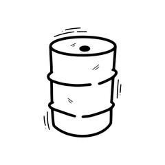Hand Drawn Oil Barrel Illustration. Doodle Vector. Isolated on White Background - EPS 10 Vector