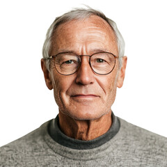 Obraz premium senior male portrait isolated on transparent background