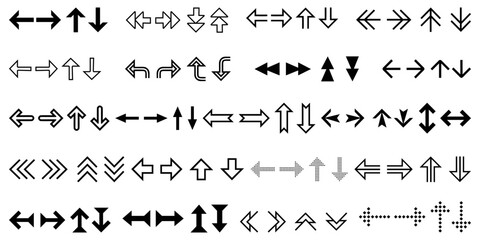Arrow icon set. Arrow vector collection. Modern simple arrow sign. Arrow cursor collection different arrow signs. Black arrows icons vector illustration