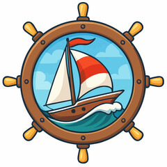 sailing ship steering wheel