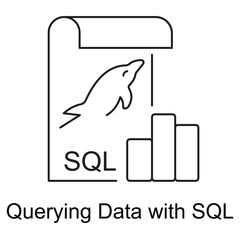 Querying Data with SQL Icon. Vector Design