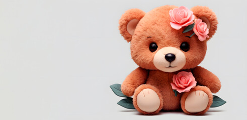 Teddy bear on a white background