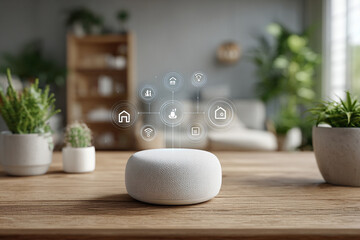 Smart home device with holographic interface and plants technology