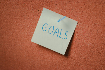 Setting business goals a strategic approach to success office environment visual reminder motivational concept