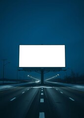 A pristine billboard its surface devoid of any inscription stands majestically in the heart of a deserted highway its stark white canvas ready to embrace the power of words and images awaiting its des
