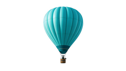 Fototapeta premium Stock photo of turquoise hot air balloon isolated on white background for travel and adventure themes use 100 on transparent background