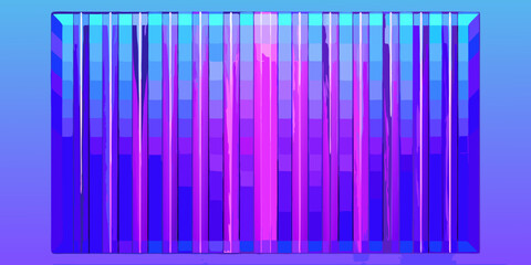 Obraz premium Vibrant, colorful, striped lines glow against a dark blue background, creating an abstract, futuristic digital art illustration