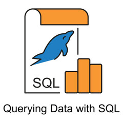 Querying Data with SQL Icon. Vector Design