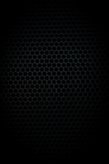 Black technology background macro,panorama black iron hexagonal texture. Industrial grid background 