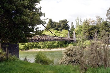 Clifden Suspension Bridge over the Waiau River, The Catlins, South Island, New Zealand