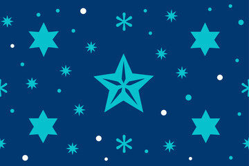 Obraz premium Decorative Stars And Snowflake Seamless Background