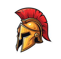Spartan Helmet Icon with Long Shadow, Flat Design