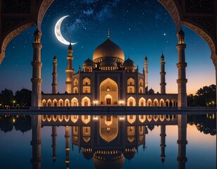 mosque at night
