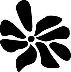 Flower Abstract Shape Wallpaper Wall Art Black and White