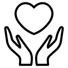 Care love, life, heartbeat, caring, passion, healthcare, like, charity  icon in vector illustration
