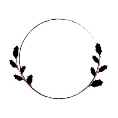 Black and red design. Christmas wreath .