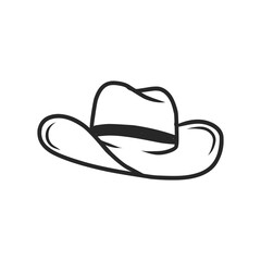 Classic Outline Illustration of a Cowboy Hat for Western and Ranch Themes