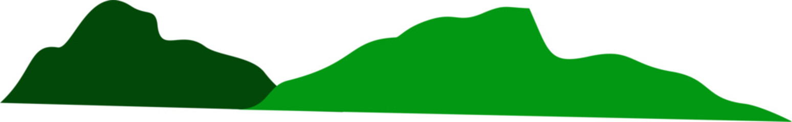 Obraz premium Green Themed Mountain Trek Illustration