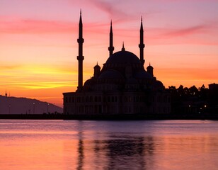 mosque at sunset