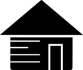 minimal hut icon vector silhouette, a hut icon black color silhouette
