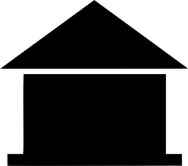 minimal hut icon vector silhouette, a hut icon black color silhouette
