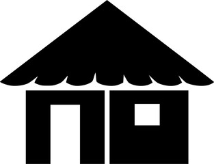 minimal hut icon vector silhouette, a hut icon black color silhouette
