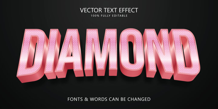 Diamond 3d editable text effect - Powered by Adobe